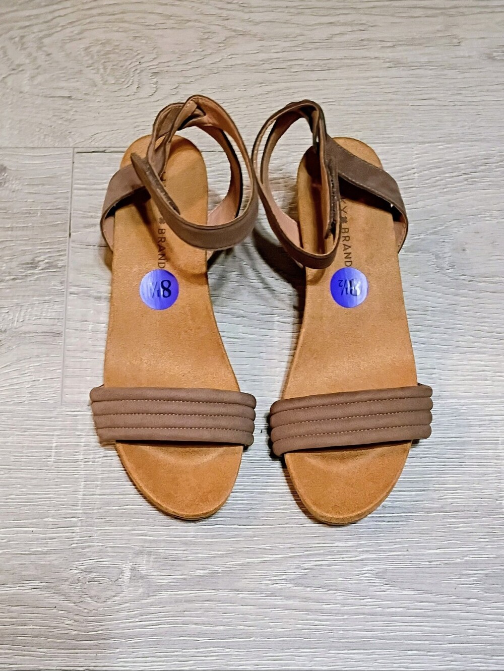 ☀️ NWOTs Lucky Brand Kellio Tan Suede Wedge Sandals Size 8.5 ☀️